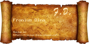 Fronius Dina névjegykártya